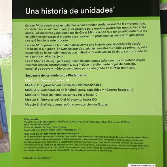 Eureka math kindergarten workbooks level 1-6 Spanish version never used - Picture 3 of 5